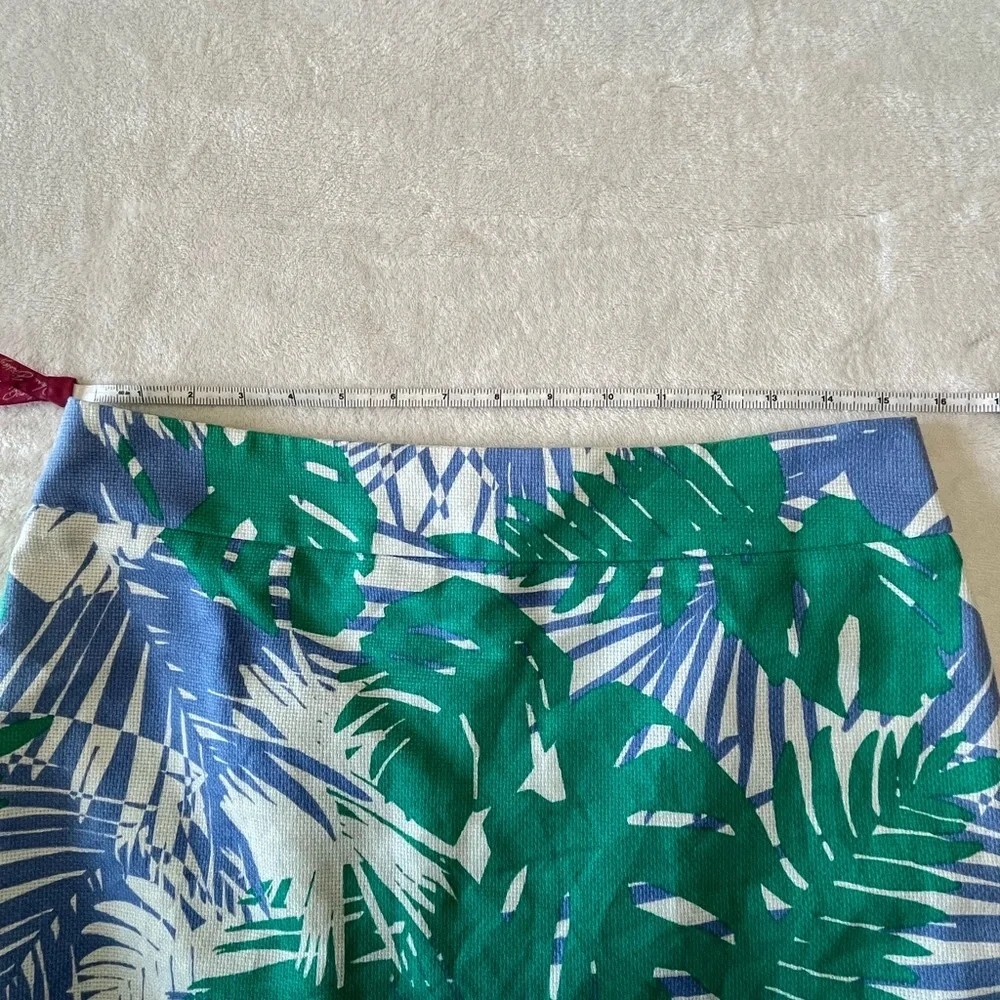 LOFT Green & Blue Tropical Leaf Mini Skirt